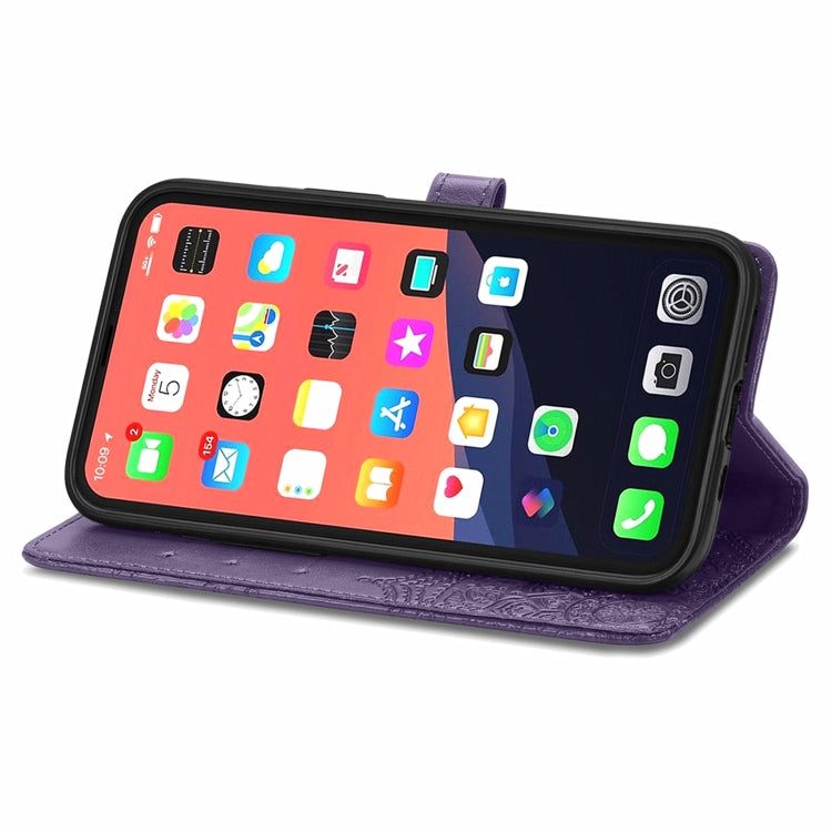For iPhone 13 Mandala Flower Embossed Horizontal Flip Leather Case with Holder & Three Card Slots & Wallet & Lanyard