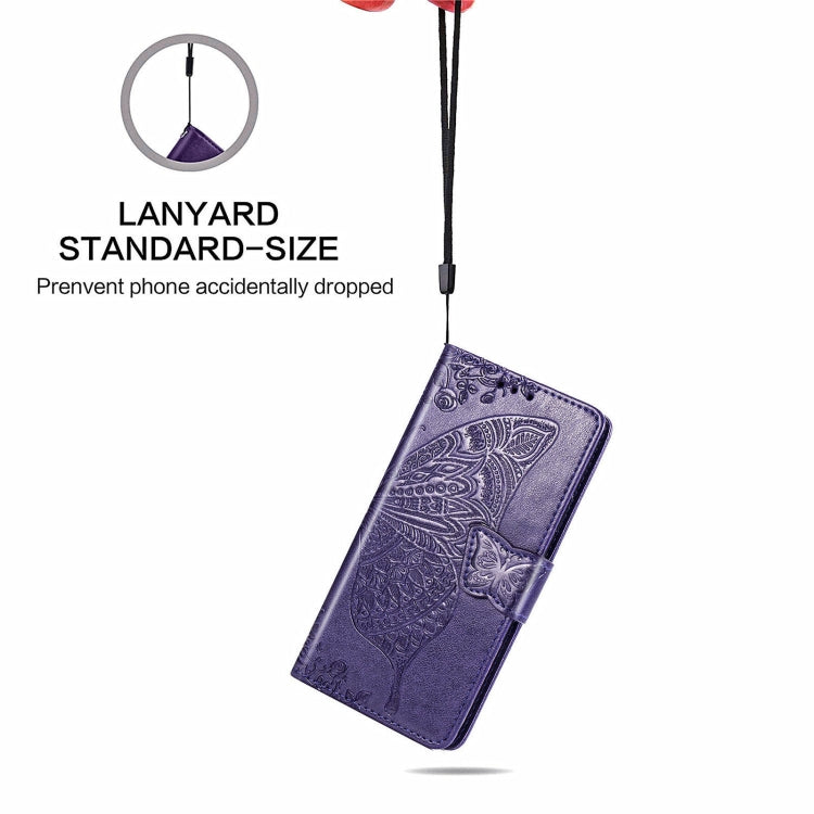For iPhone 13 Pro Butterfly Love Flower Embossed Horizontal Flip Leather Case with Bracket / Card Slot / Wallet / Lanyard