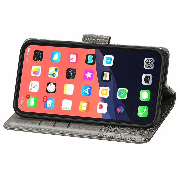 For iPhone 13 Pro Butterfly Love Flower Embossed Horizontal Flip Leather Case with Bracket / Card Slot / Wallet / Lanyard