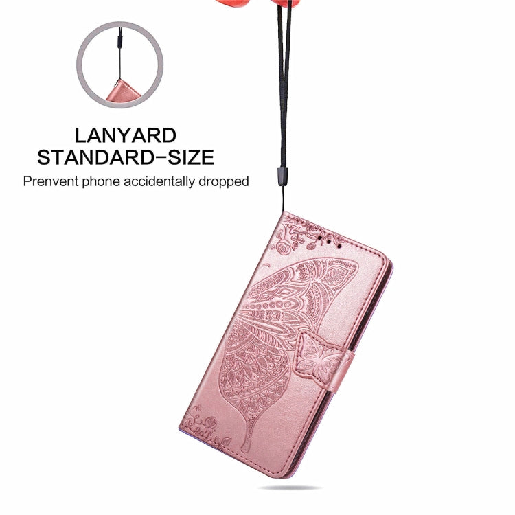 For iPhone 13 mini Butterfly Love Flower Embossed Horizontal Flip Leather Case with Bracket / Card Slot / Wallet / Lanyard