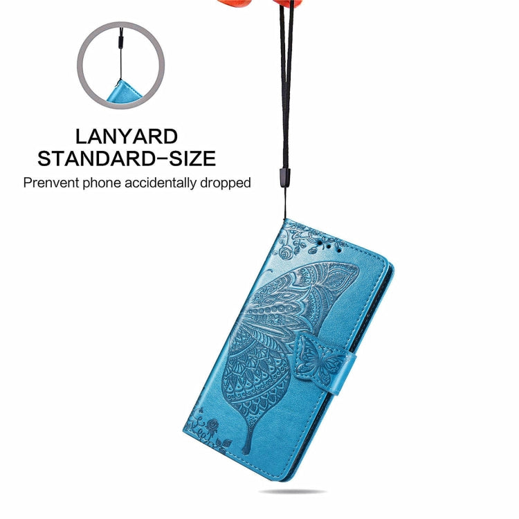 For iPhone 13 mini Butterfly Love Flower Embossed Horizontal Flip Leather Case with Bracket / Card Slot / Wallet / Lanyard