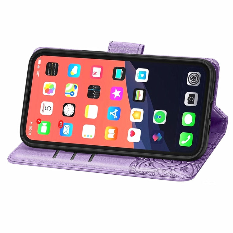 For iPhone 13 mini Butterfly Love Flower Embossed Horizontal Flip Leather Case with Bracket / Card Slot / Wallet / Lanyard