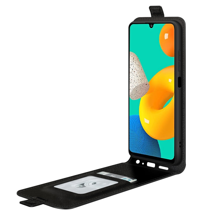 For Samsung Galaxy M32 R64 Texture Single Vertical Flip Leather Protective Case with Card Slots & Photo Frame