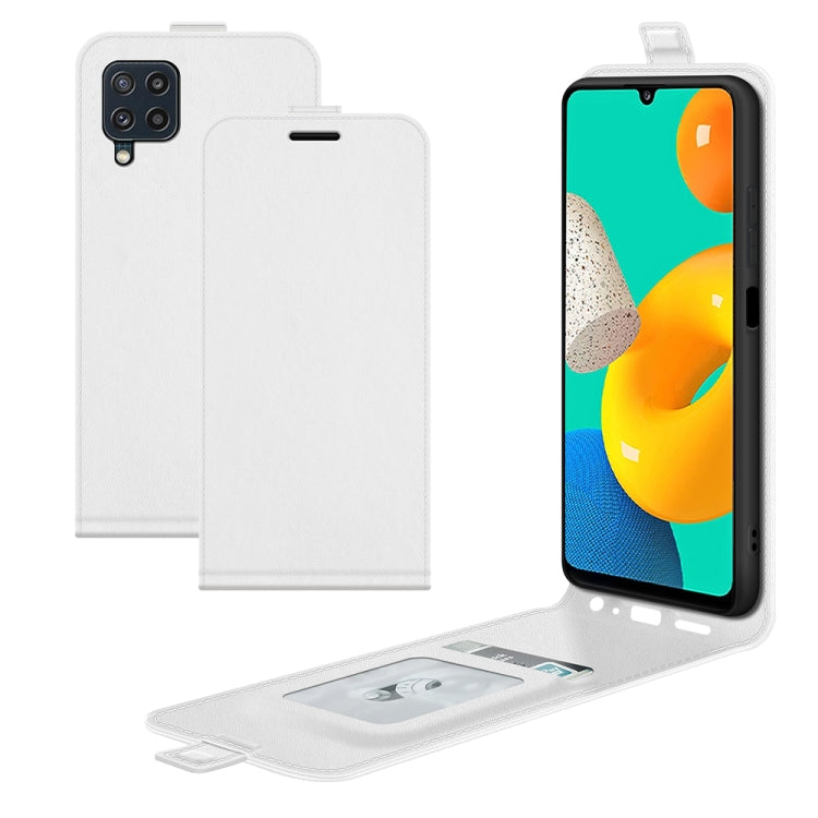 For Samsung Galaxy M32 R64 Texture Single Vertical Flip Leather Protective Case with Card Slots & Photo Frame