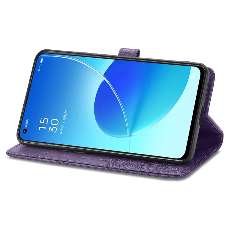 For OPPO Reno6 5G Mandala Flower Embossed Horizontal Flip Leather Case with Holder & Three Card Slots & Wallet & Lanyard