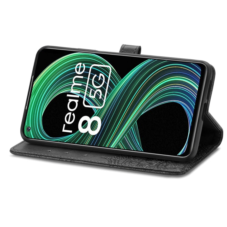 For OPPO Realme 8 5G Mandala Flower Embossed Horizontal Flip Leather Case with Holder & Three Card Slots & Wallet & Lanyard