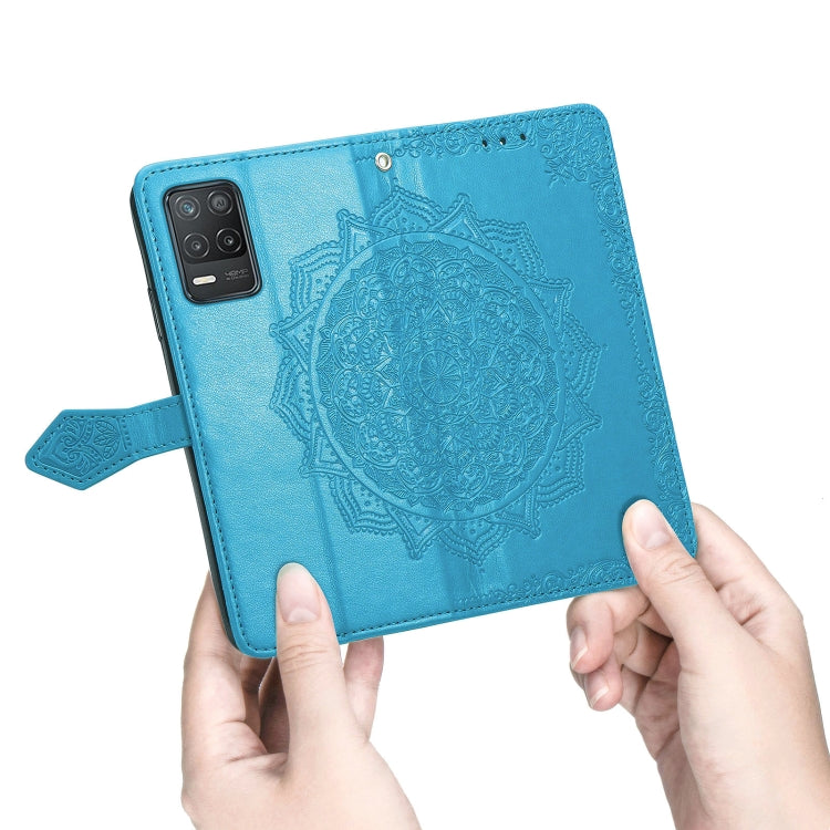 For OPPO Realme 8 5G Mandala Flower Embossed Horizontal Flip Leather Case with Holder & Three Card Slots & Wallet & Lanyard