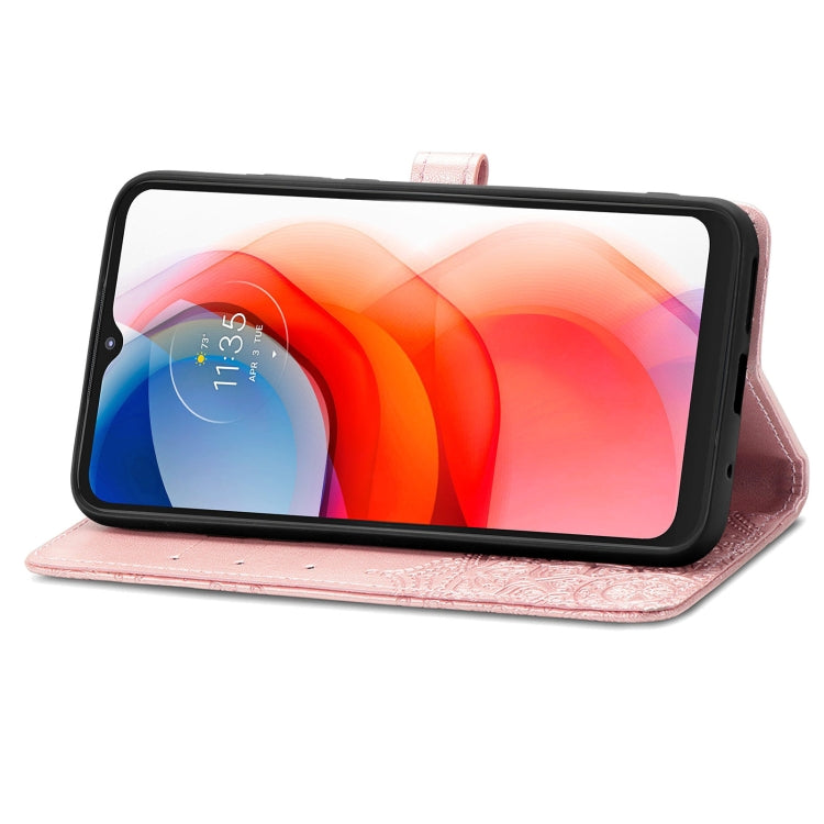 For Motorola Moto G Play 2021 Mandala Flower Embossed Horizontal Flip Leather Case with Holder & Three Card Slots & Wallet & Lanyard