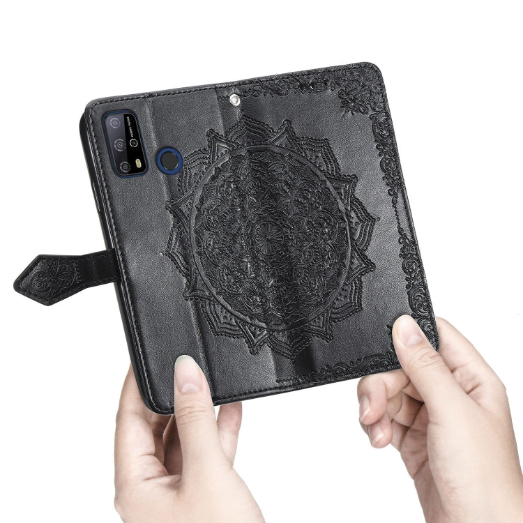 For Oukitel C23 Pro Mandala Flower Embossed Horizontal Flip Leather Case with Holder & Three Card Slots & Wallet & Lanyard