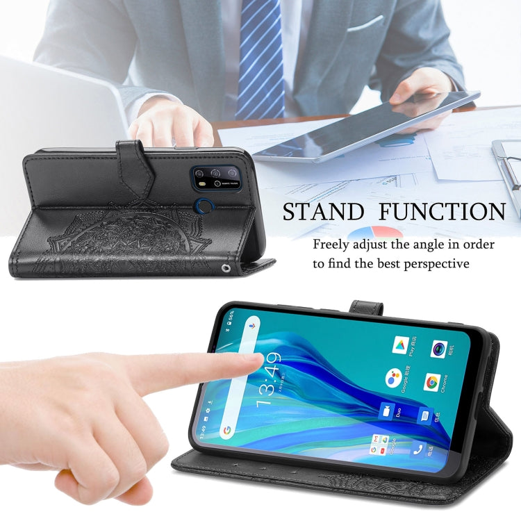 For Oukitel C23 Pro Mandala Flower Embossed Horizontal Flip Leather Case with Holder & Three Card Slots & Wallet & Lanyard