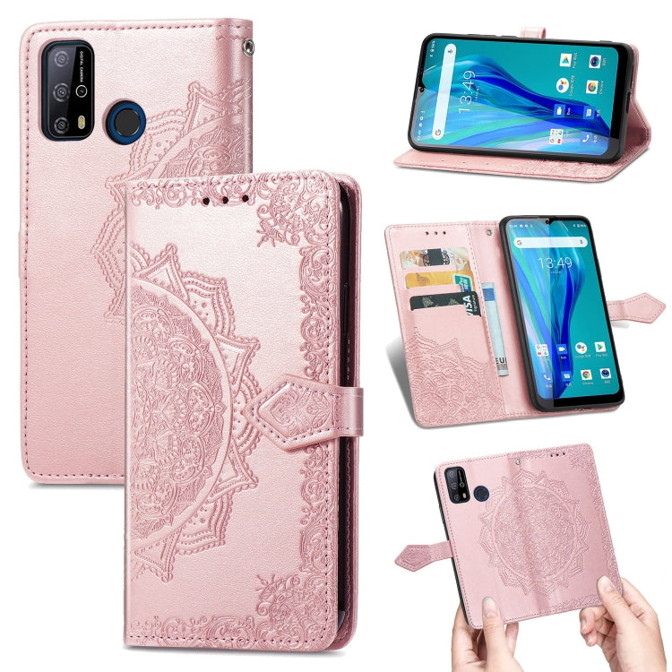 For Oukitel C23 Pro Mandala Flower Embossed Horizontal Flip Leather Case with Holder & Three Card Slots & Wallet & Lanyard