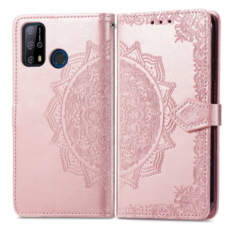 For Oukitel C23 Pro Mandala Flower Embossed Horizontal Flip Leather Case with Holder & Three Card Slots & Wallet & Lanyard