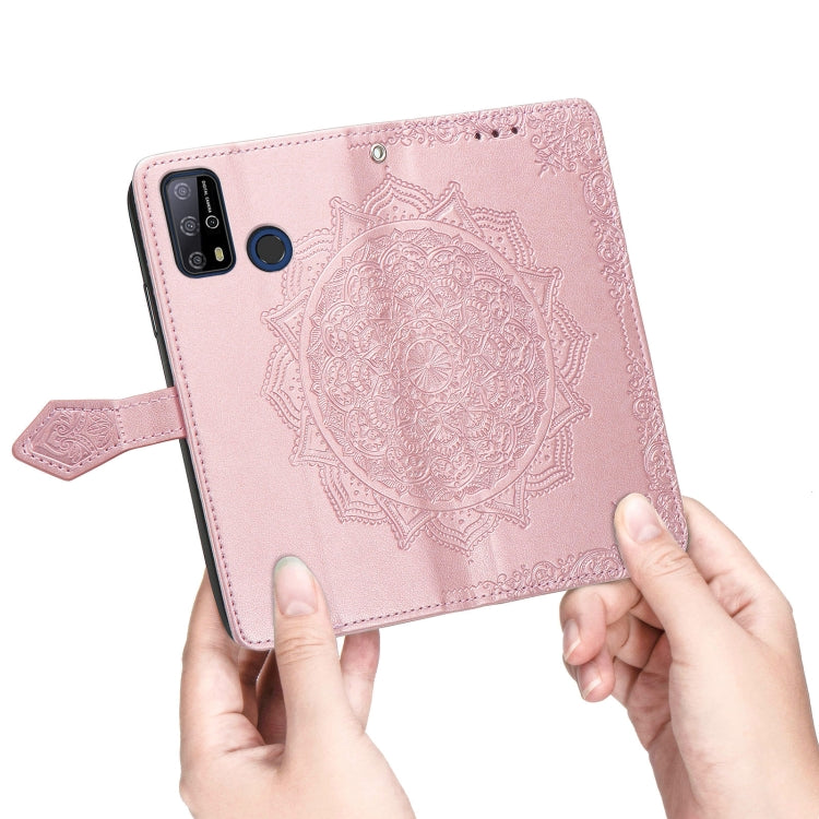 For Oukitel C23 Pro Mandala Flower Embossed Horizontal Flip Leather Case with Holder & Three Card Slots & Wallet & Lanyard