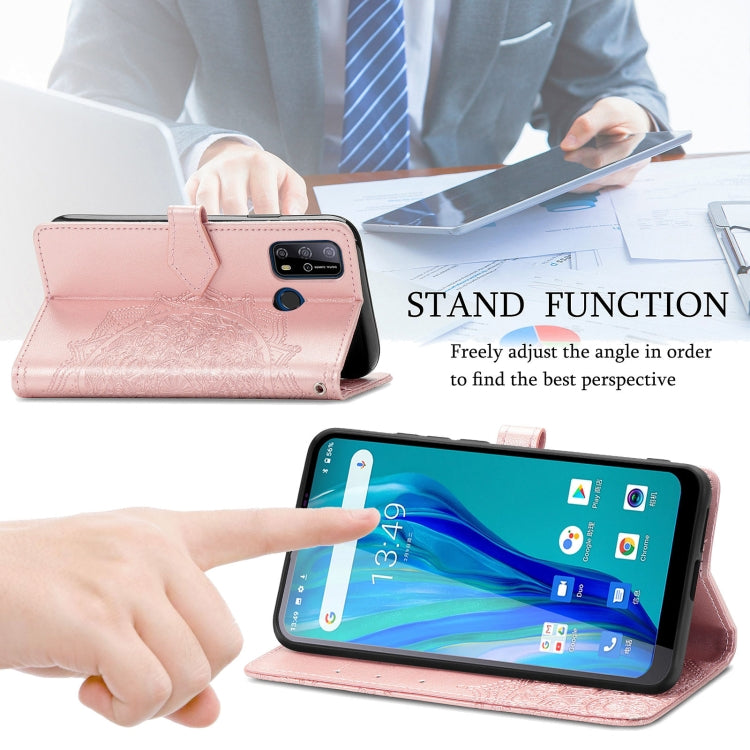 For Oukitel C23 Pro Mandala Flower Embossed Horizontal Flip Leather Case with Holder & Three Card Slots & Wallet & Lanyard
