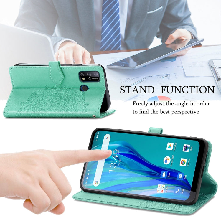 For Oukitel C23 Pro Mandala Flower Embossed Horizontal Flip Leather Case with Holder & Three Card Slots & Wallet & Lanyard