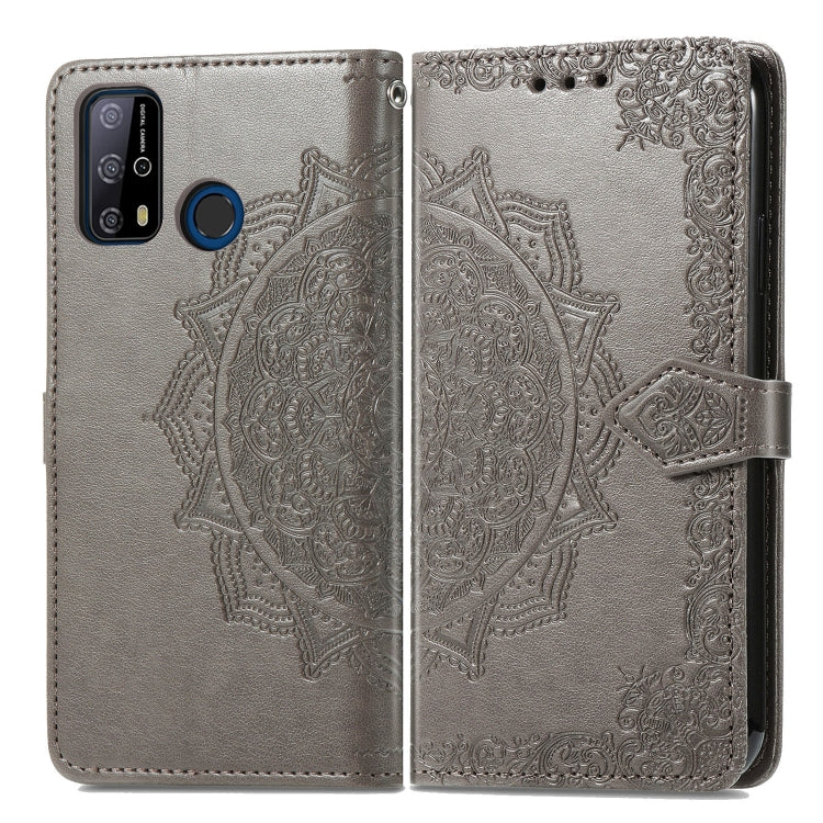 For Oukitel C23 Pro Mandala Flower Embossed Horizontal Flip Leather Case with Holder & Three Card Slots & Wallet & Lanyard