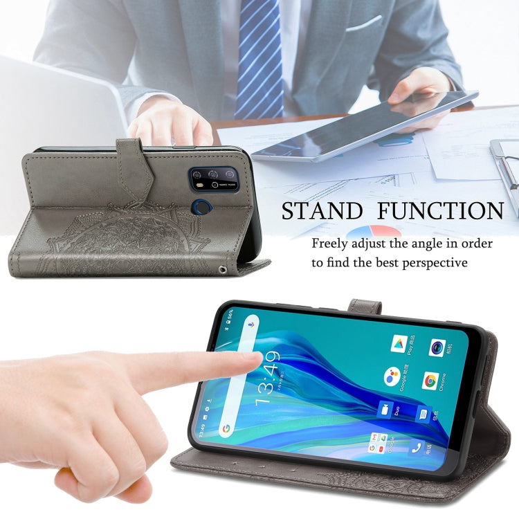 For Oukitel C23 Pro Mandala Flower Embossed Horizontal Flip Leather Case with Holder & Three Card Slots & Wallet & Lanyard