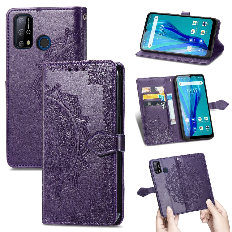 For Oukitel C23 Pro Mandala Flower Embossed Horizontal Flip Leather Case with Holder & Three Card Slots & Wallet & Lanyard