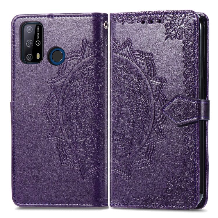 For Oukitel C23 Pro Mandala Flower Embossed Horizontal Flip Leather Case with Holder & Three Card Slots & Wallet & Lanyard