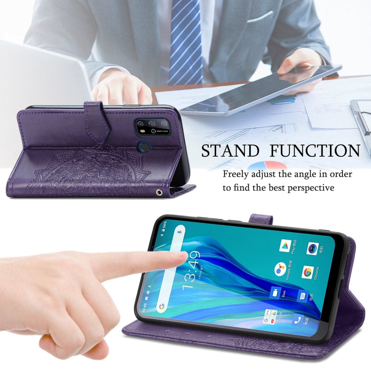 For Oukitel C23 Pro Mandala Flower Embossed Horizontal Flip Leather Case with Holder & Three Card Slots & Wallet & Lanyard