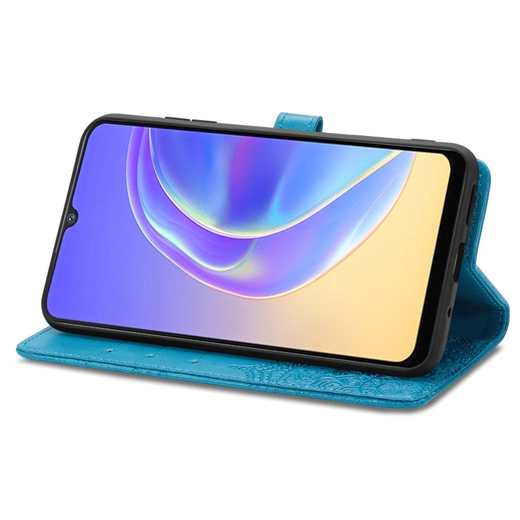 For vivo V21e 4G Mandala Flower Embossed Horizontal Flip Leather Case with Holder & Three Card Slots & Wallet & Lanyard