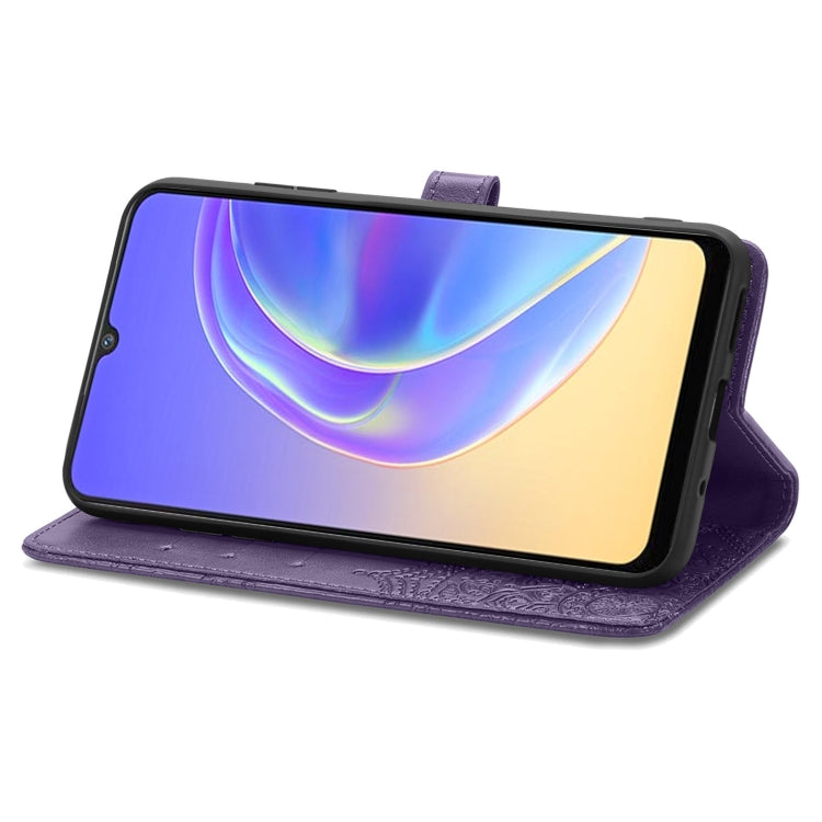 For vivo V21e 4G Mandala Flower Embossed Horizontal Flip Leather Case with Holder & Three Card Slots & Wallet & Lanyard