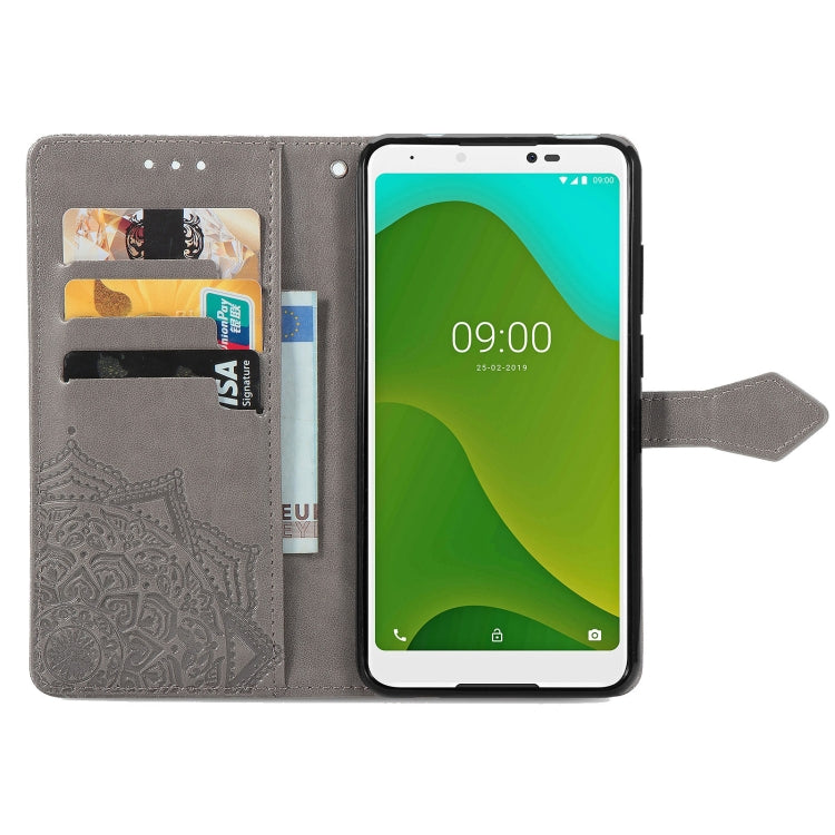 For Wiko Jerry 4 Mandala Flower Embossed Horizontal Flip Leather Case with Holder & Three Card Slots & Wallet & Lanyard
