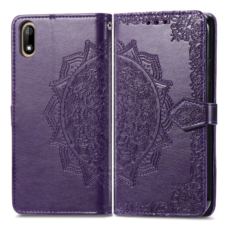 For Wiko Jerry 4 Mandala Flower Embossed Horizontal Flip Leather Case with Holder & Three Card Slots & Wallet & Lanyard