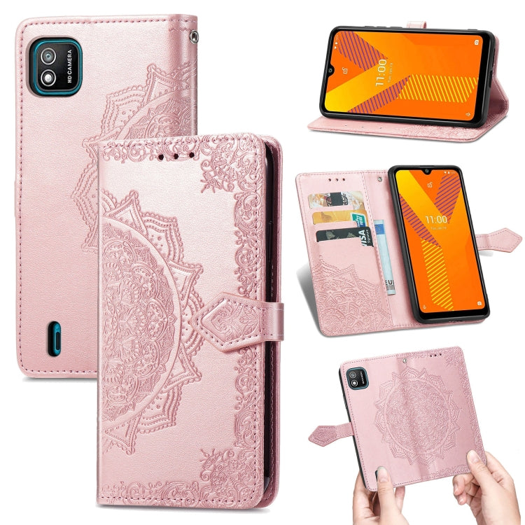 For Wiko Y62 Mandala Flower Embossed Horizontal Flip Leather Case with Holder & Three Card Slots & Wallet & Lanyard