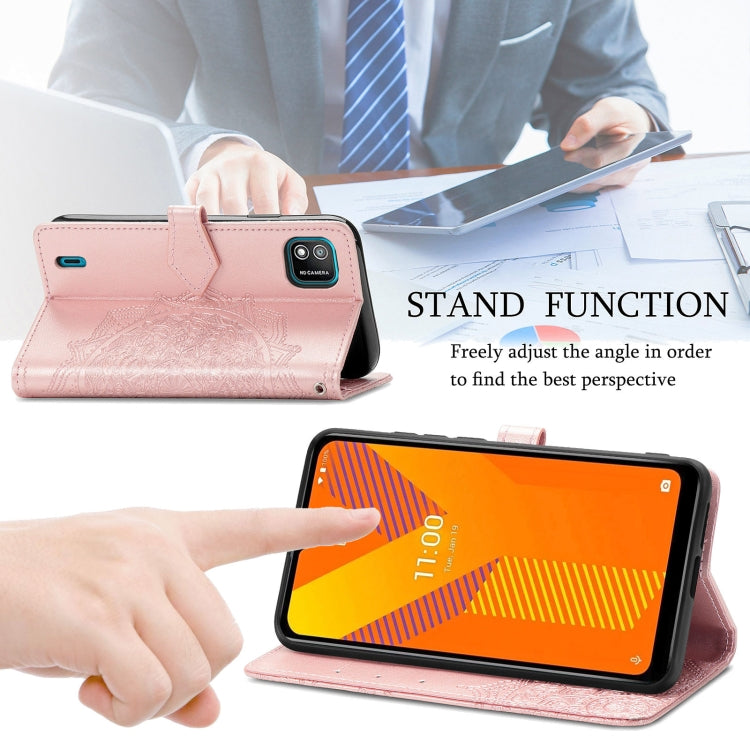 For Wiko Y62 Mandala Flower Embossed Horizontal Flip Leather Case with Holder & Three Card Slots & Wallet & Lanyard