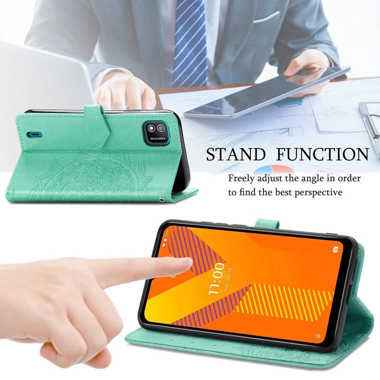 For Wiko Y62 Mandala Flower Embossed Horizontal Flip Leather Case with Holder & Three Card Slots & Wallet & Lanyard