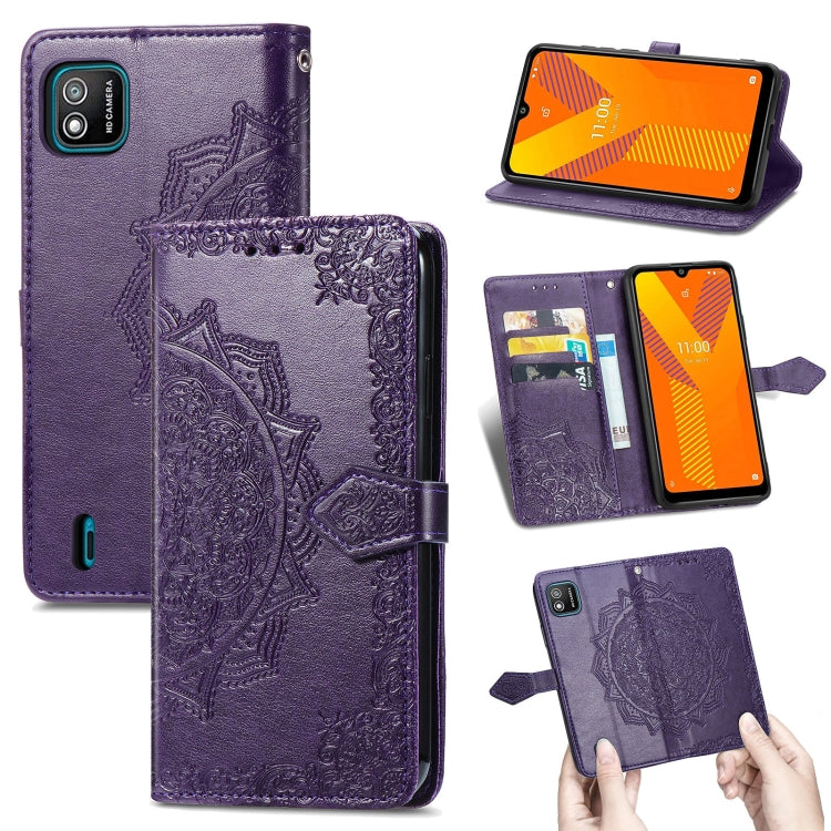For Wiko Y62 Mandala Flower Embossed Horizontal Flip Leather Case with Holder & Three Card Slots & Wallet & Lanyard