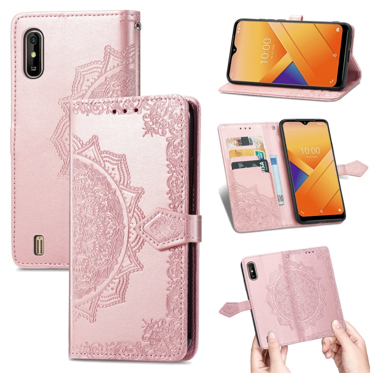 For Wiko Y81 Mandala Flower Embossed Horizontal Flip Leather Case with Holder & Three Card Slots & Wallet & Lanyard