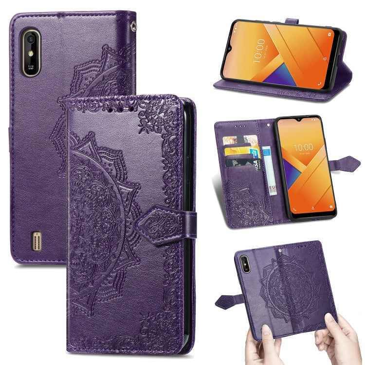 For Wiko Y81 Mandala Flower Embossed Horizontal Flip Leather Case with Holder & Three Card Slots & Wallet & Lanyard