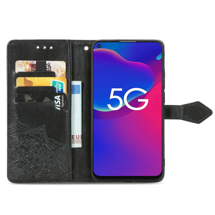 For ZTE Axon 11 SE 5G Mandala Flower Embossed Horizontal Flip Leather Case with Holder & Three Card Slots & Wallet & Lanyard