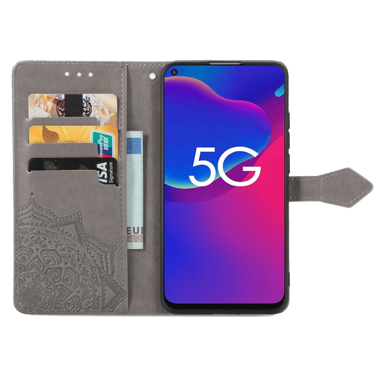 For ZTE Axon 11 SE 5G Mandala Flower Embossed Horizontal Flip Leather Case with Holder & Three Card Slots & Wallet & Lanyard