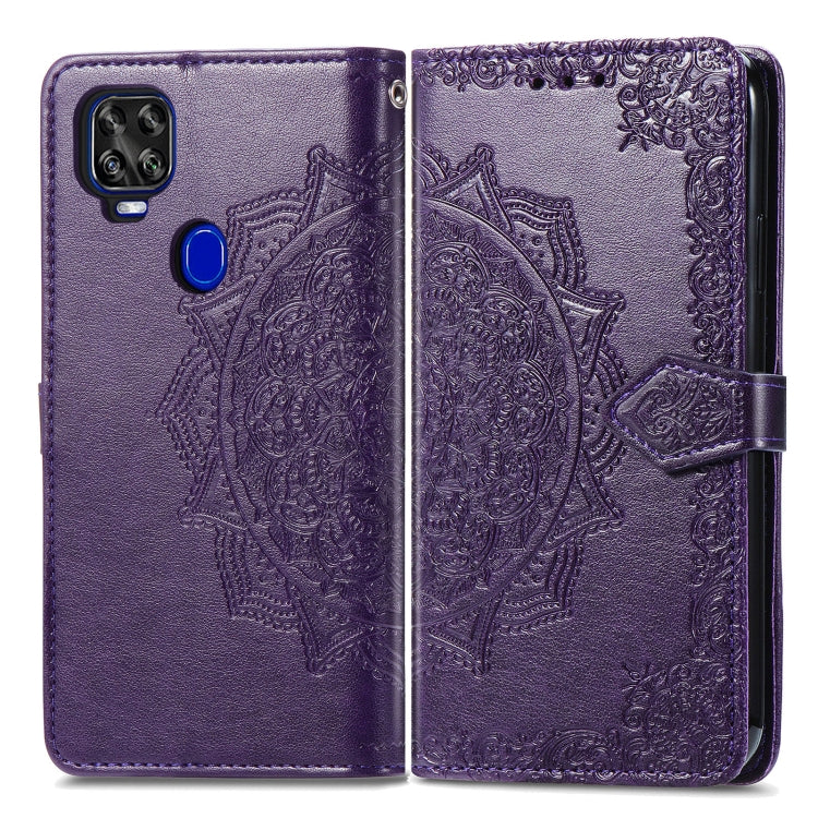 For ZTE Axon 11 SE 5G Mandala Flower Embossed Horizontal Flip Leather Case with Holder & Three Card Slots & Wallet & Lanyard