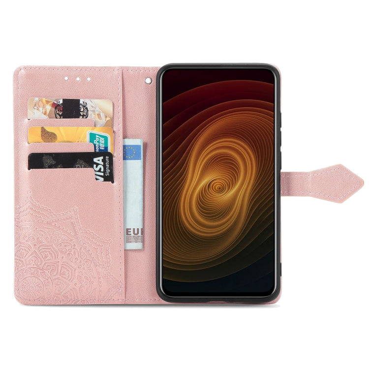 For ZTE Axon 20 5G Mandala Flower Embossed Horizontal Flip Leather Case with Holder & Three Card Slots & Wallet & Lanyard