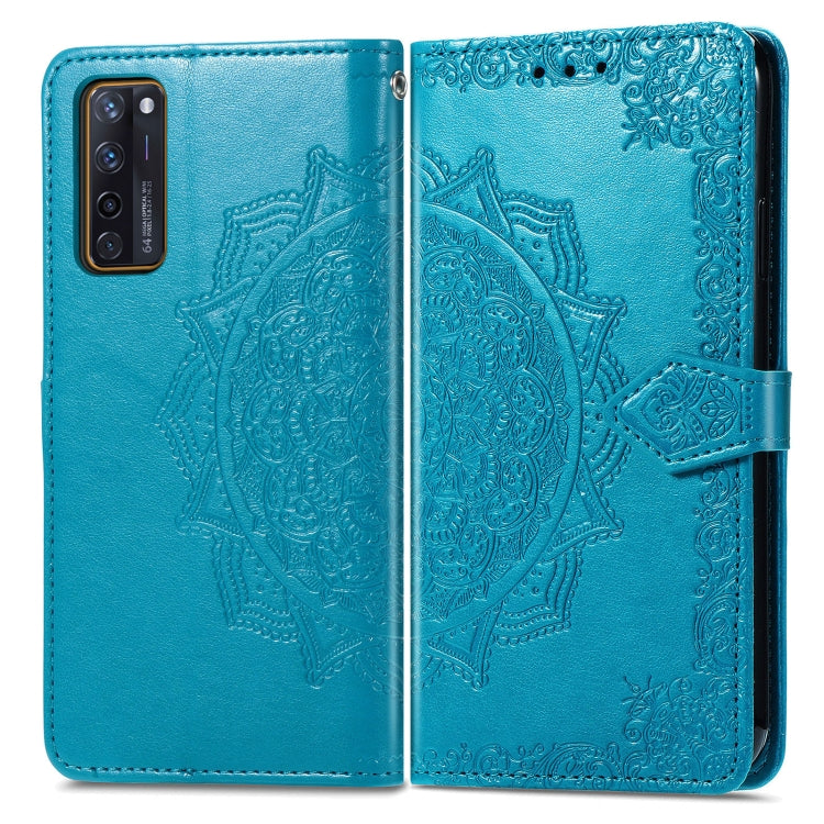 For ZTE Axon 20 5G Mandala Flower Embossed Horizontal Flip Leather Case with Holder & Three Card Slots & Wallet & Lanyard
