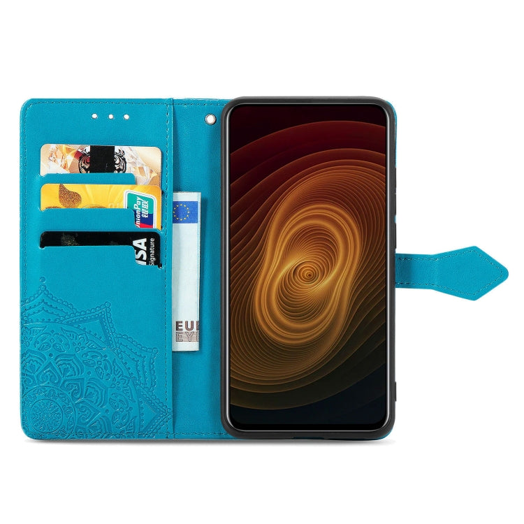 For ZTE Axon 20 5G Mandala Flower Embossed Horizontal Flip Leather Case with Holder & Three Card Slots & Wallet & Lanyard