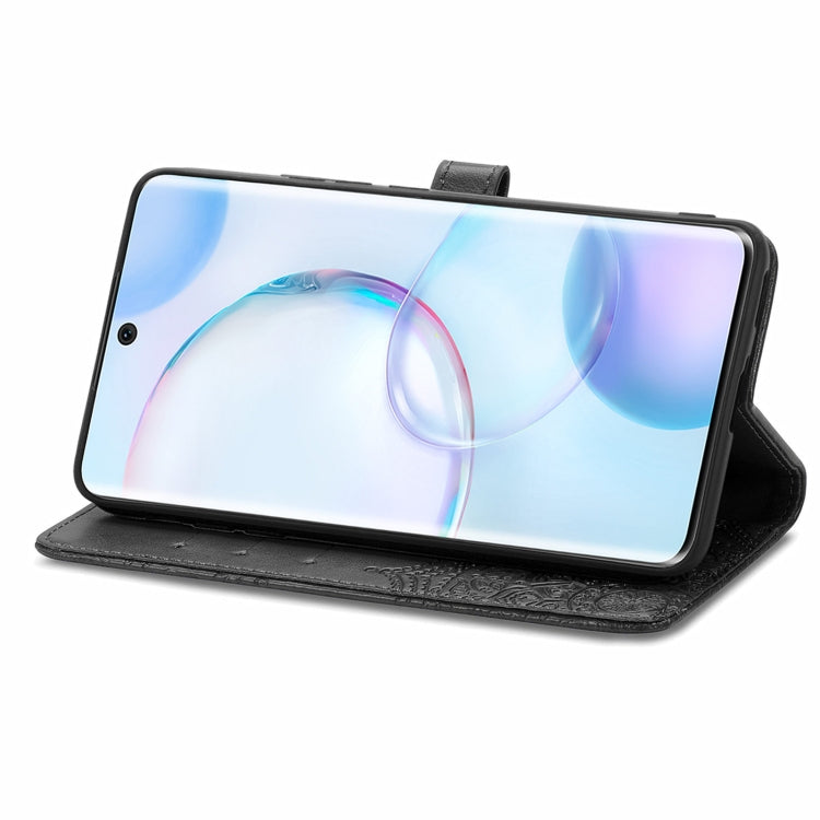 For Honor 50 Mandala Flower Embossed Horizontal Flip Leather Case with Holder & Three Card Slots & Wallet & Lanyard