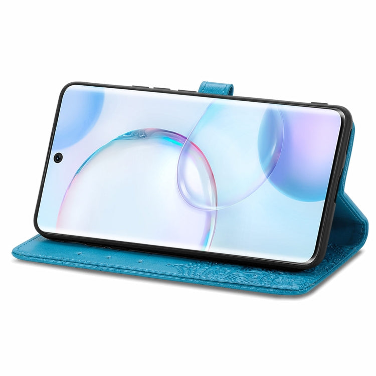 For Honor 50 Mandala Flower Embossed Horizontal Flip Leather Case with Holder & Three Card Slots & Wallet & Lanyard