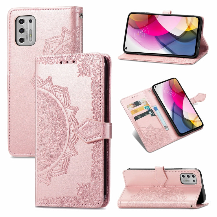 For Motorola Moto G Stylus 2021 Mandala Flower Embossed Horizontal Flip Leather Case with Holder & Three Card Slots & Wallet & Lanyard