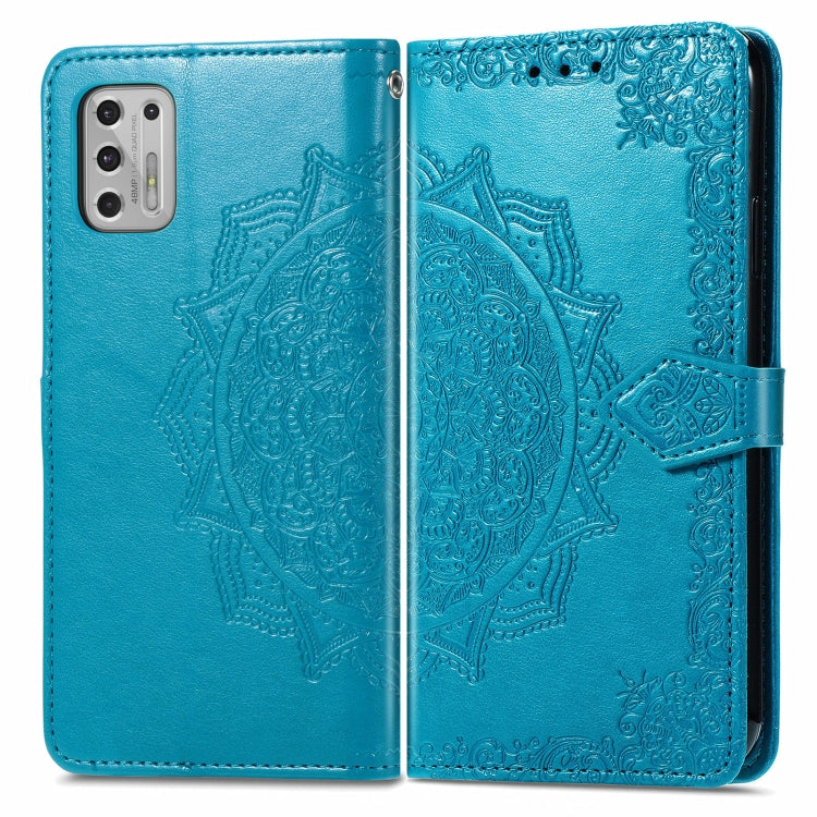 For Motorola Moto G Stylus 2021 Mandala Flower Embossed Horizontal Flip Leather Case with Holder & Three Card Slots & Wallet & Lanyard