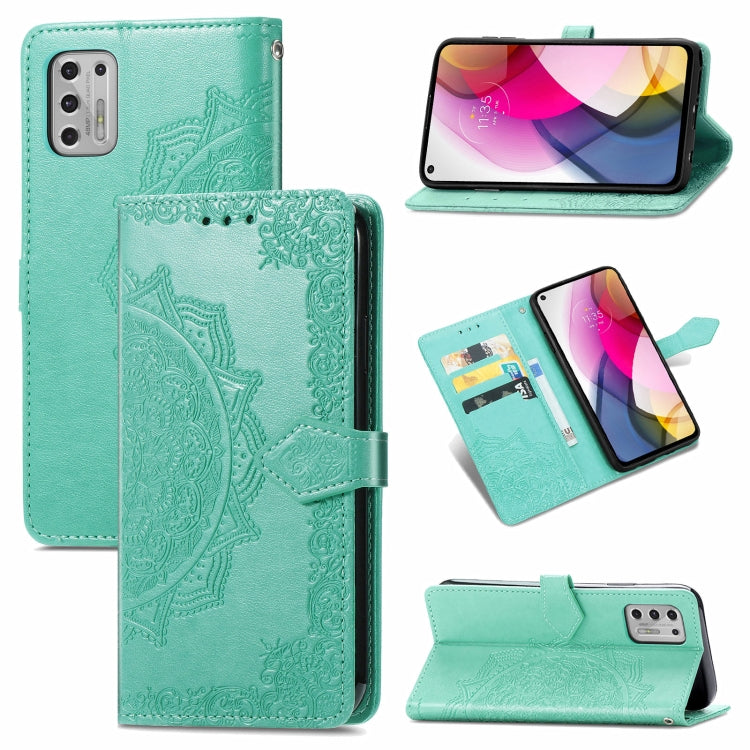 For Motorola Moto G Stylus 2021 Mandala Flower Embossed Horizontal Flip Leather Case with Holder & Three Card Slots & Wallet & Lanyard