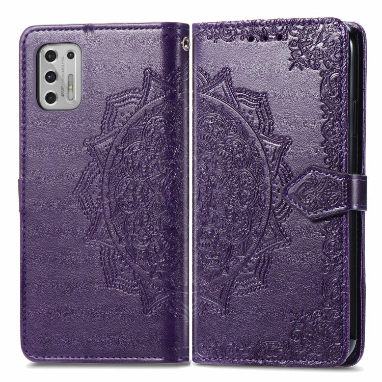For Motorola Moto G Stylus 2021 Mandala Flower Embossed Horizontal Flip Leather Case with Holder & Three Card Slots & Wallet & Lanyard
