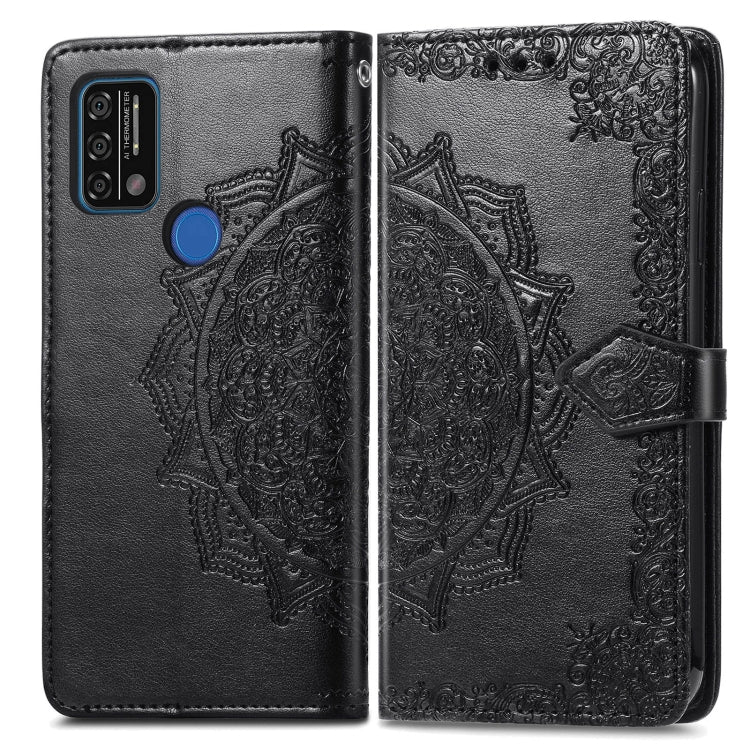 For UMIDIGI A9 Mandala Flower Embossed Horizontal Flip Leather Case with Holder & Three Card Slots & Wallet & Lanyard