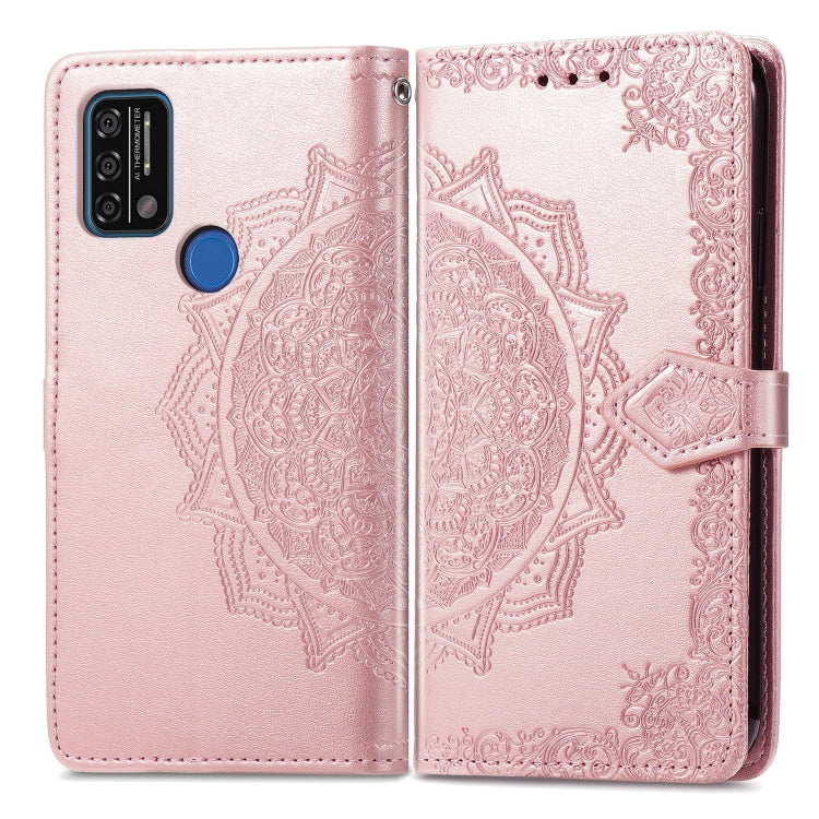 For UMIDIGI A9 Mandala Flower Embossed Horizontal Flip Leather Case with Holder & Three Card Slots & Wallet & Lanyard
