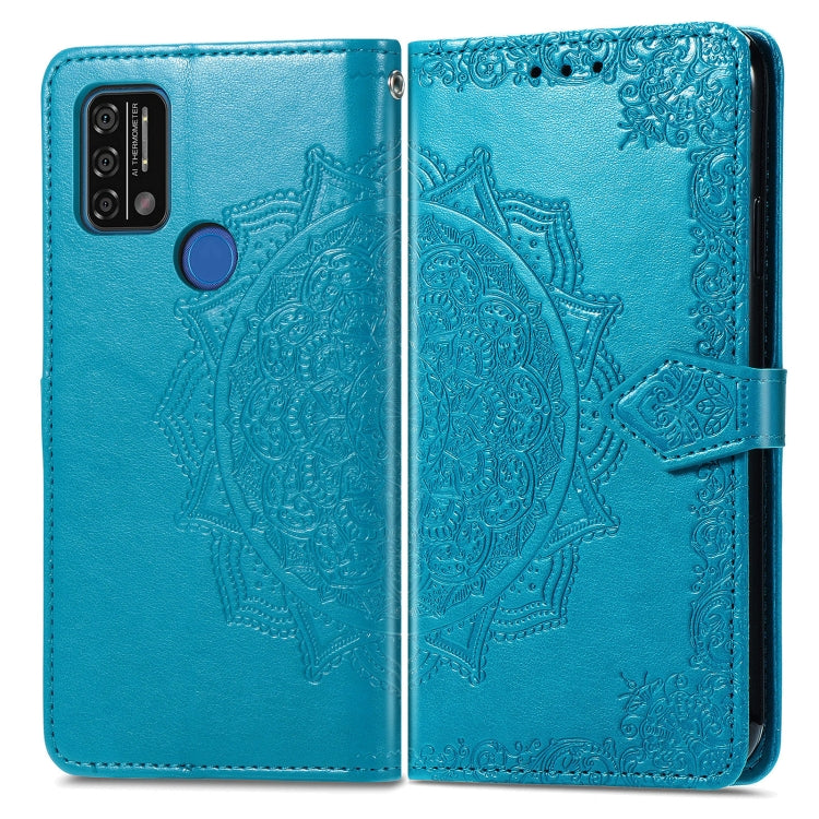 For UMIDIGI A9 Mandala Flower Embossed Horizontal Flip Leather Case with Holder & Three Card Slots & Wallet & Lanyard