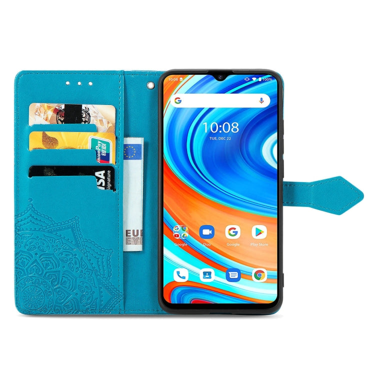 For UMIDIGI A9 Mandala Flower Embossed Horizontal Flip Leather Case with Holder & Three Card Slots & Wallet & Lanyard